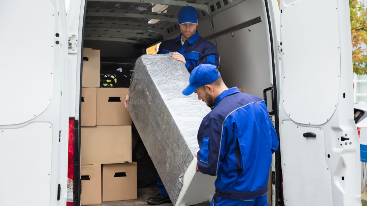Movers in Newark NJ packing household furniture